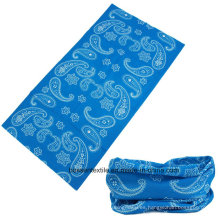 Paisley azul de microfibra promocional Impreso Buff inconsútil multifuncional de los pañuelos